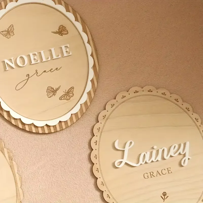 Personalized Wooden Butterfly Bulletin Board, Custom Name & Birth Stats, Home Wall Decor