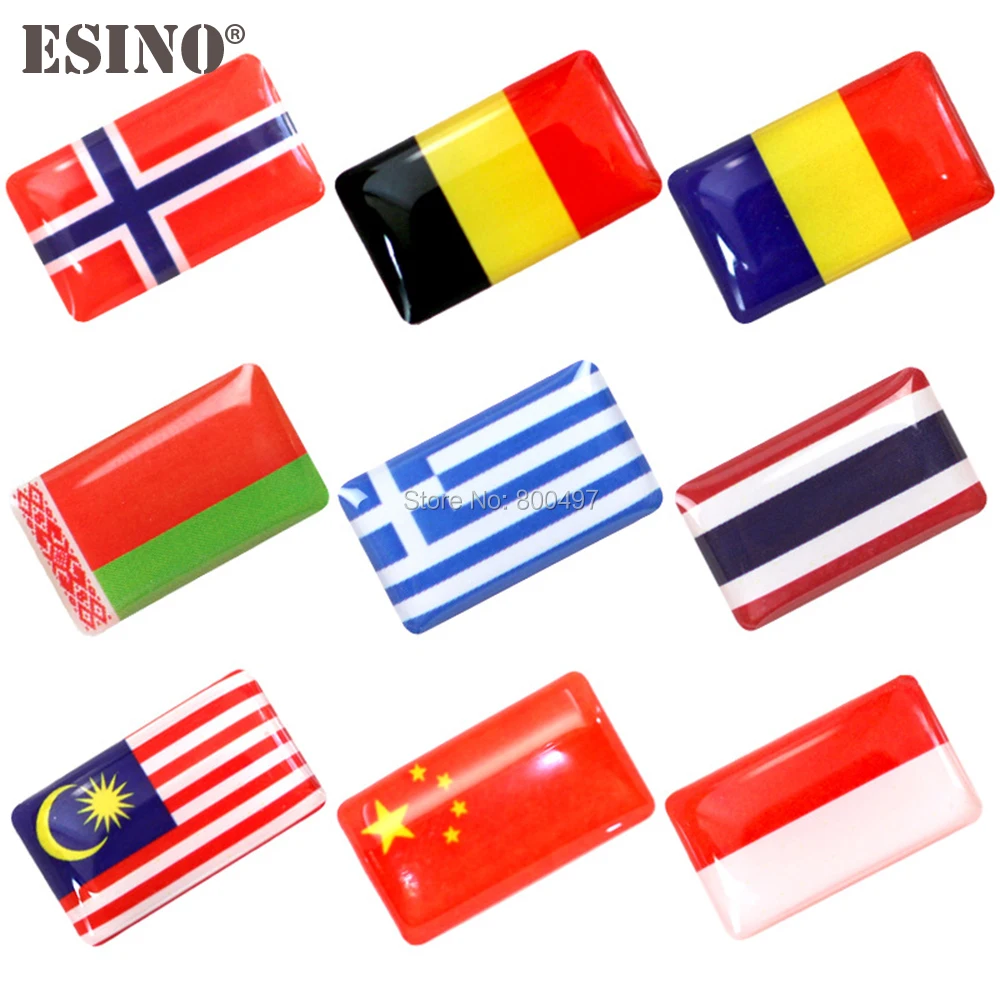 2 x New Design 3D Decorative Car Styling Glue Decals Badges Car Styling Stickers Emblems Custom Motor Decal  for National Flags