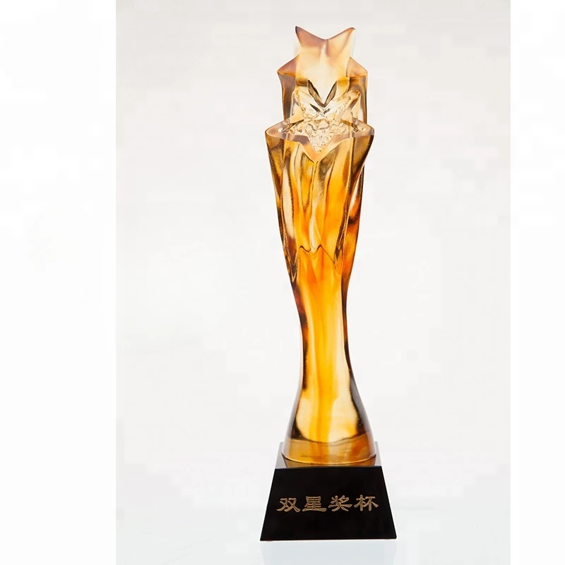 Slap-up Star Shaped Crystal Liuli Award Trophy for Event or Promotion