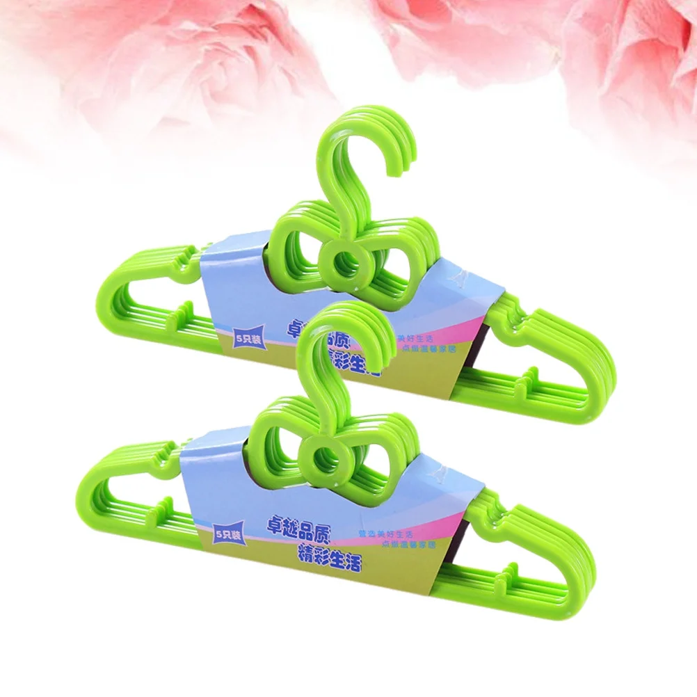 

10pcs 'S Hangers Solid Plastic Clothes Hangers Non-Slip Home Organizers For Shirts Jackets Green