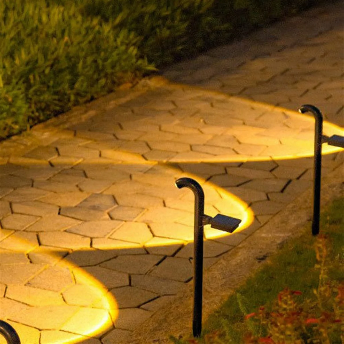 BFYLE солнечный уличный дорожный светильник, ландшафтный светильник, садовый двор, проход, прожектор, изогнутый водонепроницаемый тротуарный ворс, 1 шт.