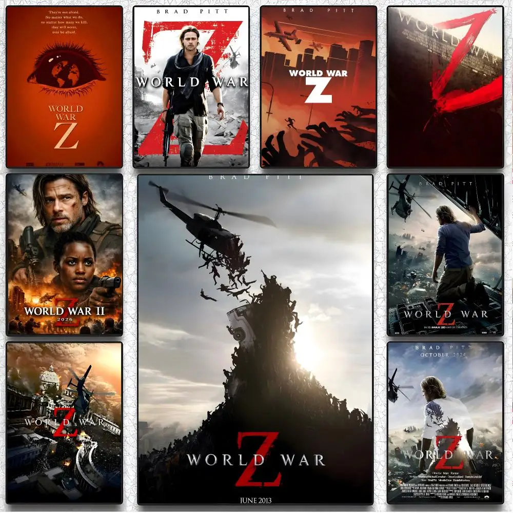 Zombie Novel World War Z Poster Artistic Peel-Off Wall Decor, Indoor Outdoor Home Ornament for Collectors