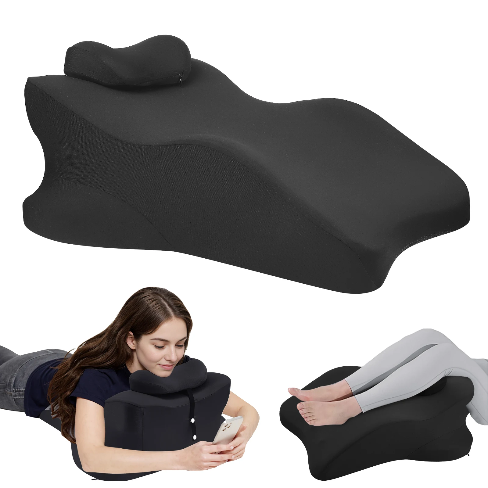 Leg Raising Pillow Memory Foam,double-layer Leg Pillow Leg CushionFor Pain Relief,Positioning Pillow With Removable Pillow Cover