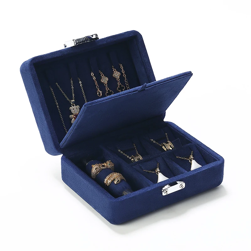 

Exquisite jewelry box, lockable ring, necklace, earring storage box, girls' portable small box, gold jewelry gift box