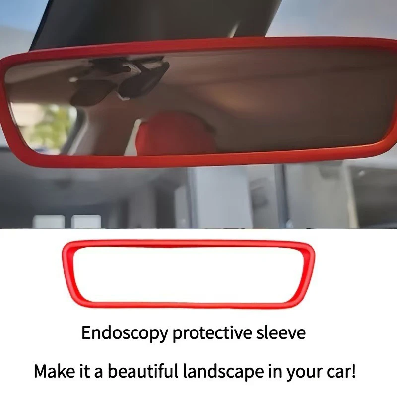 New For Model 3 Y Highland Juniper 2019-2025 Silicone Rear View Mirror Protector Frame Center Console Rearview Cover