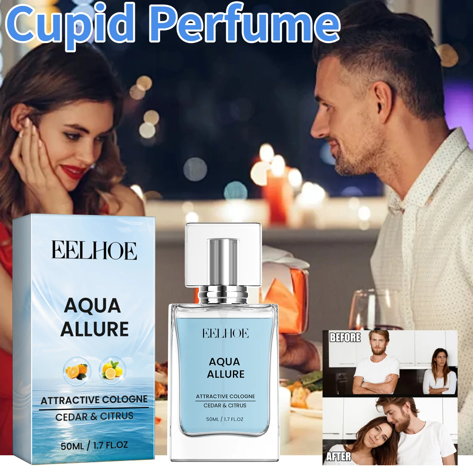 

Cupid Perfume Marine Fragrance Lasting Fragrance Lovers' Dating Fragrance Ecological Natural ＆Exquisite Fragrance Men's Perfume