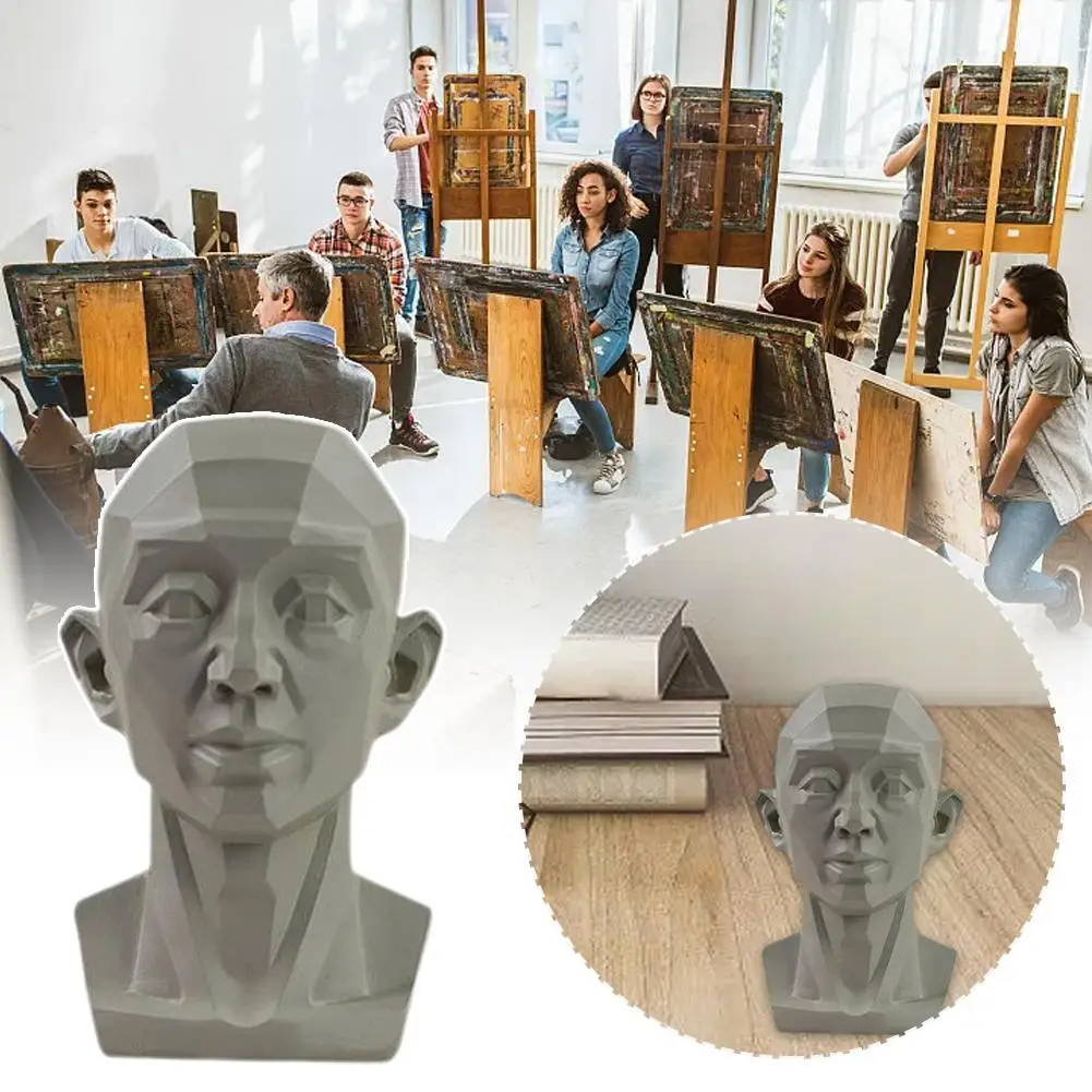 Art Plaster Head Teaching Aids Simulation Head Classroom Ornaments Plaster Sketch Mini Resin Version Head P6Y1