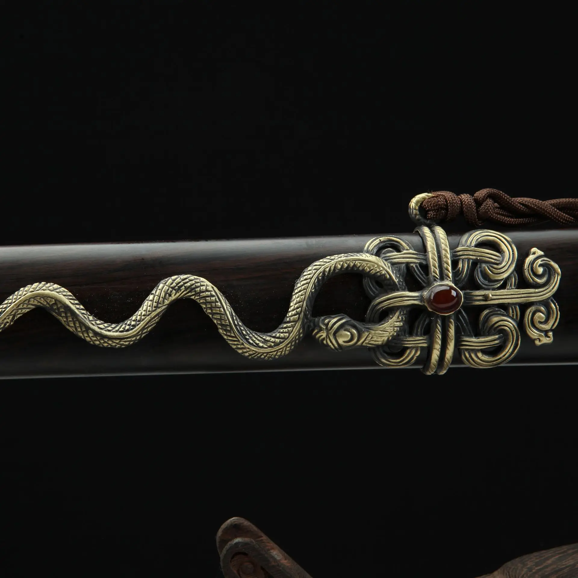 91cm medieval metal real sword hand-forged one snake god sword pattern steel self-defense wooden sword hard sword weapon katana