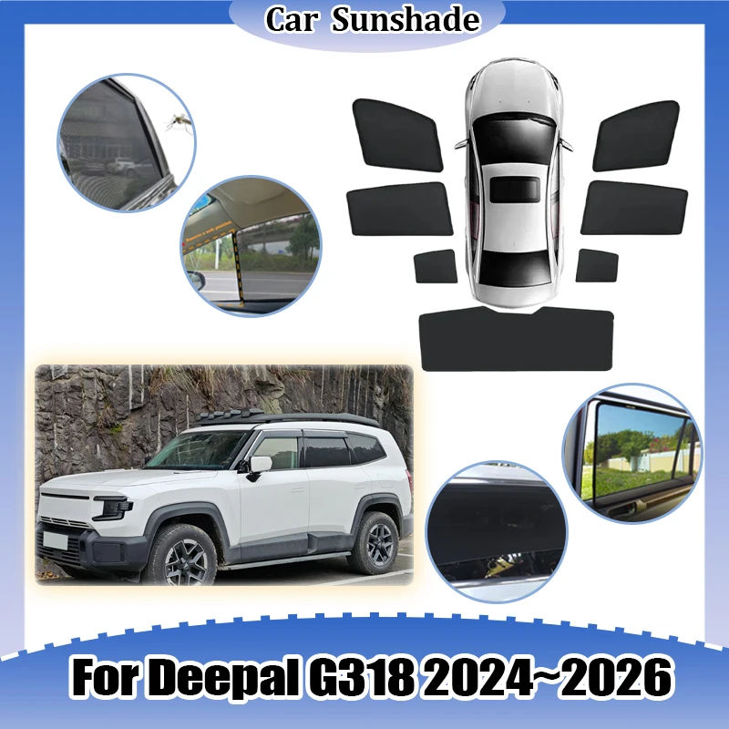 

Sun Visor For Deepal G318 2024 2025 2026 Car Mesh Sunshade Heat Insulation Anti-UV Protection Privacy Curtain Auto Accessories