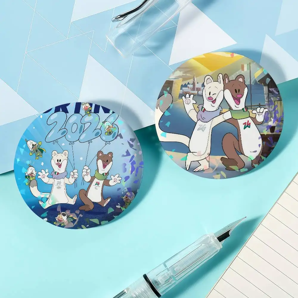 Mascot T Tina n M-Milo-S Laser Badge Ensemble Lapel Pins for Backpacks Briefcase Brooch Clothes Gifts