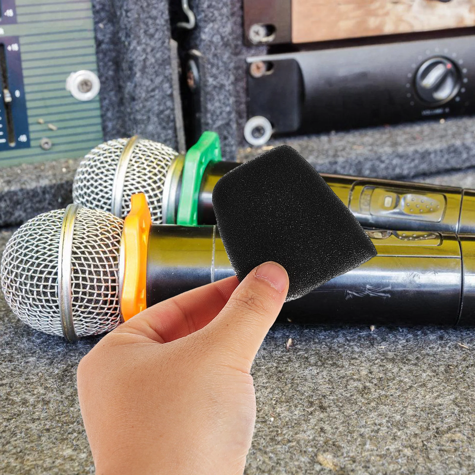 

12 Pcs Microphone Sponge Cover Durable Foam Windscreen Universal Fit Handheld Wired Mics Replacement Grille Pop Filter Mesh