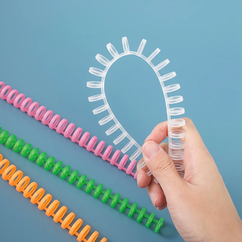 5pcs Plastic 30-Hole Loose Leaf Binders Book Rings Binding Clips Spines Combs 85 Sheets Capacity for DIY Paper Notebook Album