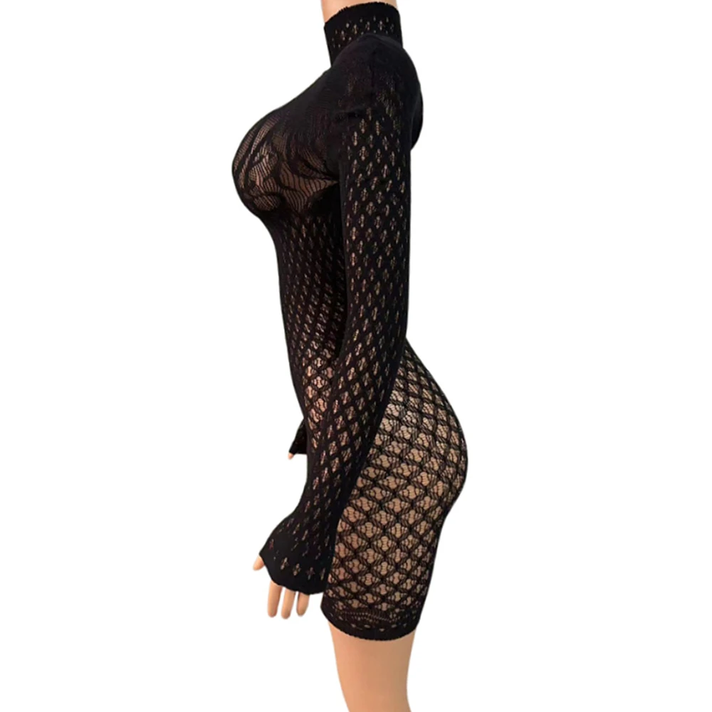 Vintage Backless Lace Bodycon Mini Dress Long Sleeves Sexy Summer Fashion Outfit for Women Ideal for Party Clubwear And Vacation