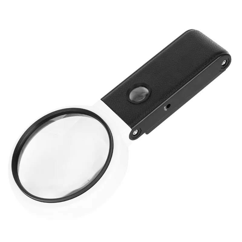 

Usb Power Supply 5X 25X Reading Antique Jewelry Identification Folding Desktop Magnifying Glass 8 Led Money Detector Lights