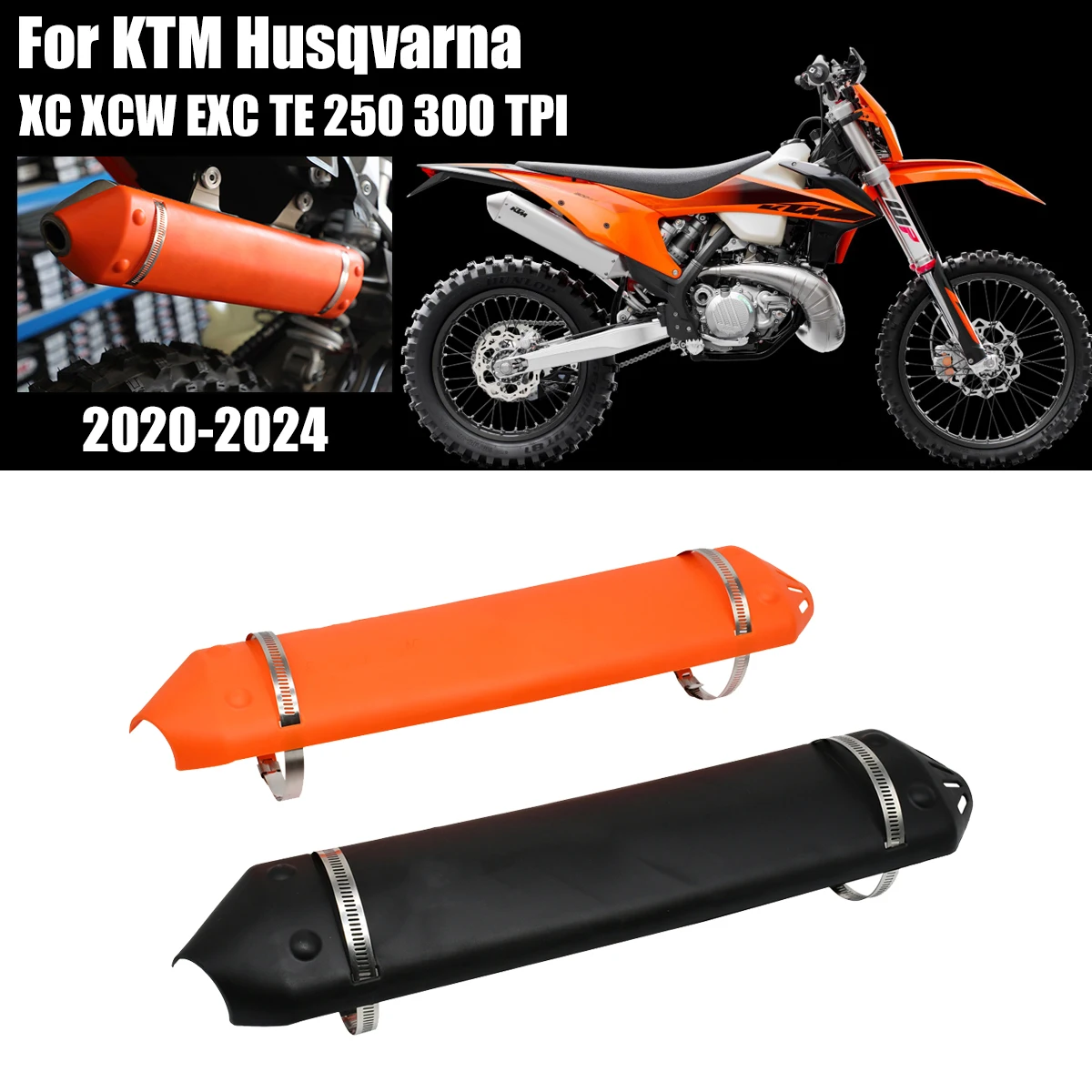 

For KTM EXC 250 300 TPI XC XC-W For Husqvarna TE250 TE300 2T 2020 2022 2023 Motorcycle 2024 Heat Shield Exhaust Protective Cover