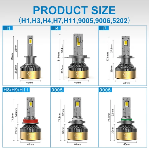 Imagen 2 del producto Faros delanteros LED NAO H7 H11 H4 260W 31200LM Canbus H9 HB3 9005 6000K H8 HB4 9006 H1 H3 9012 880 lámparas Turbo luces antiniebla para coche 12V