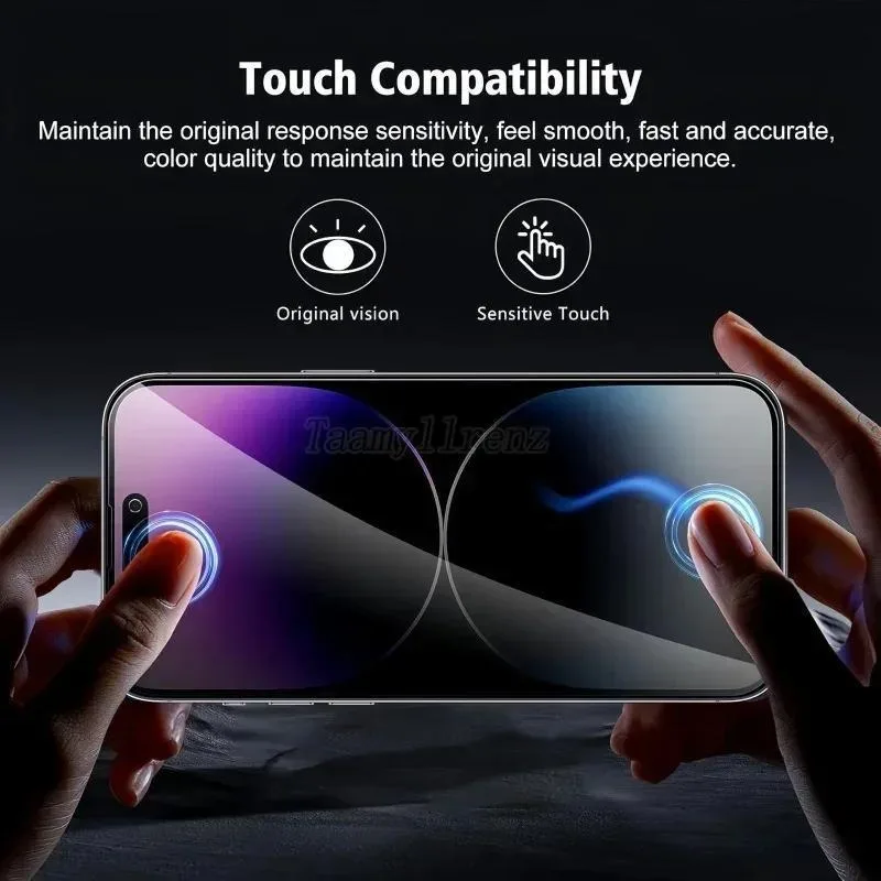 2 حزمة حامي الشاشة المضادة للتجسس مناسبة آيفون 17 16 15 14 12 13 11 برو ماكس 15 14Plus 16e 17 الهواء مع 2 قطعة فيلم عدسة الكاميرا