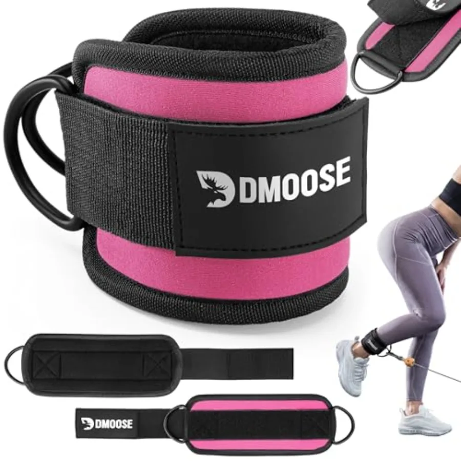 

Ankle Strap for Cable Machine - One Size Fit with Premium Padding Cuffs, Ankle Bands for Working Out, Booty Workouts, Leg Exten