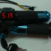 Acelerador Universal para bicicleta eléctrica, 2 uds./1 par, con indicador de pantalla LCD, mango de acelerador de Gas para piezas de bicicleta de motocicleta eléctrica de 12-99V