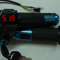 2pcs/1pair Universal  Electric Bike Throttle with LCD display Indicator Gas Handle Throttle for 12-99V E motocycle Bicycle parts