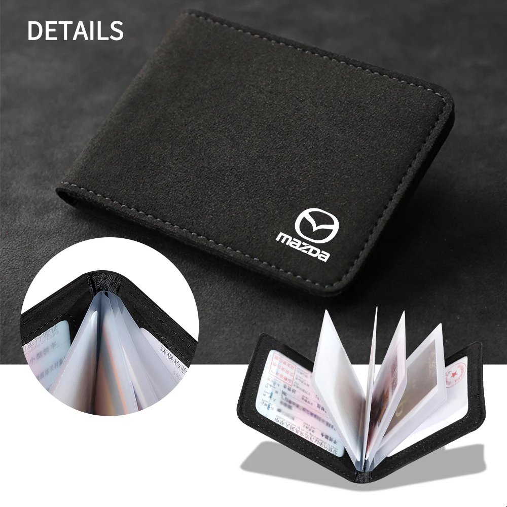 Car Wallet Driver License Cover Passport ID Card Package Auto Badge Accessorie For Mazda 2 3 5 6 Axela Atenza Speed 6 CX3 CX5 MS