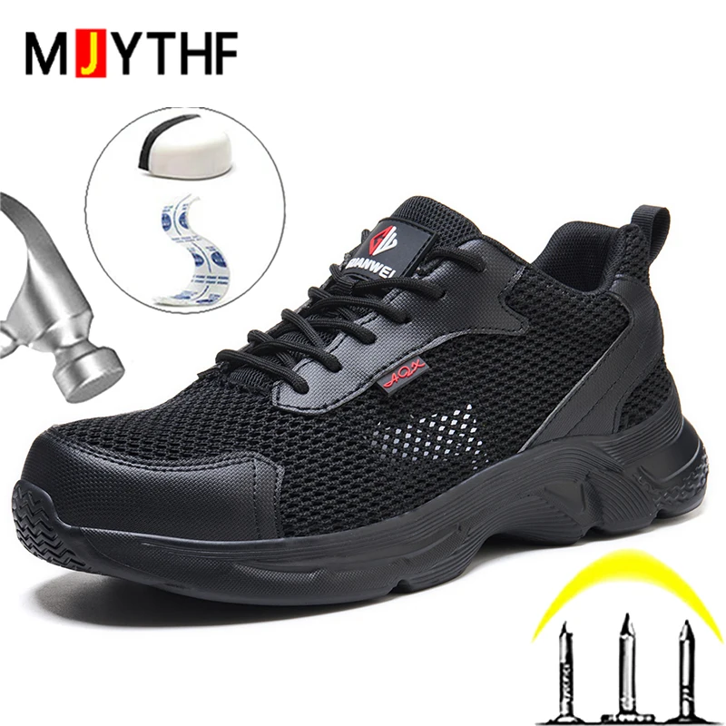 

Lightweight breathable Work Safety Shoes Anti-smash Anti puncture Security Work Sneakers Composite toe Protection Shoes Non-slip