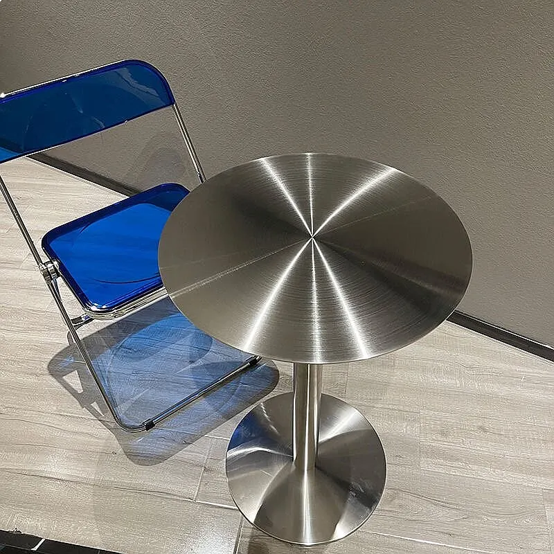 Stainless Steel Square Coffee Table Industrial Style Dining Desk for Milk Tea Shop