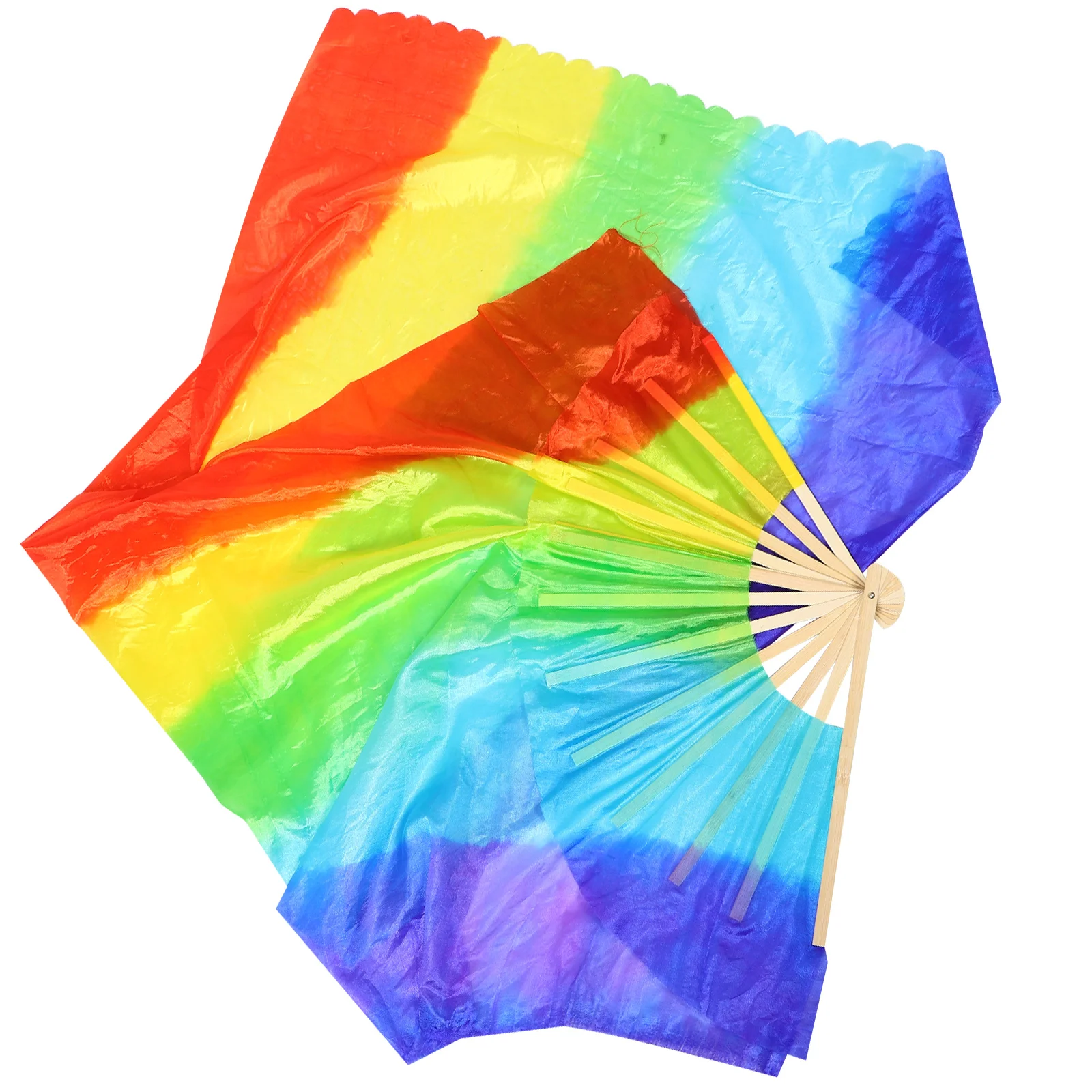 2 قطعة مراوح الرقص فو الحرير طويل الأحمر مراوح اليد تصميم ممتد للرقص الشرقي الصيني المرحلة التقليدية والمهرجان الثقافي #6