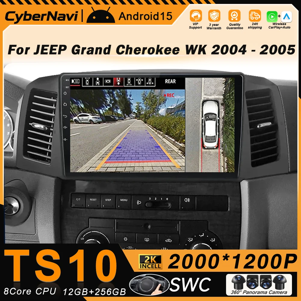 Android Carplay Auto para JEEP Grand Cherokee WK 2004-2007, Radio Multimedia Bluetooth para Auto, Reproductor de Navegación, Video, SWC, WIFI+4G, DSP