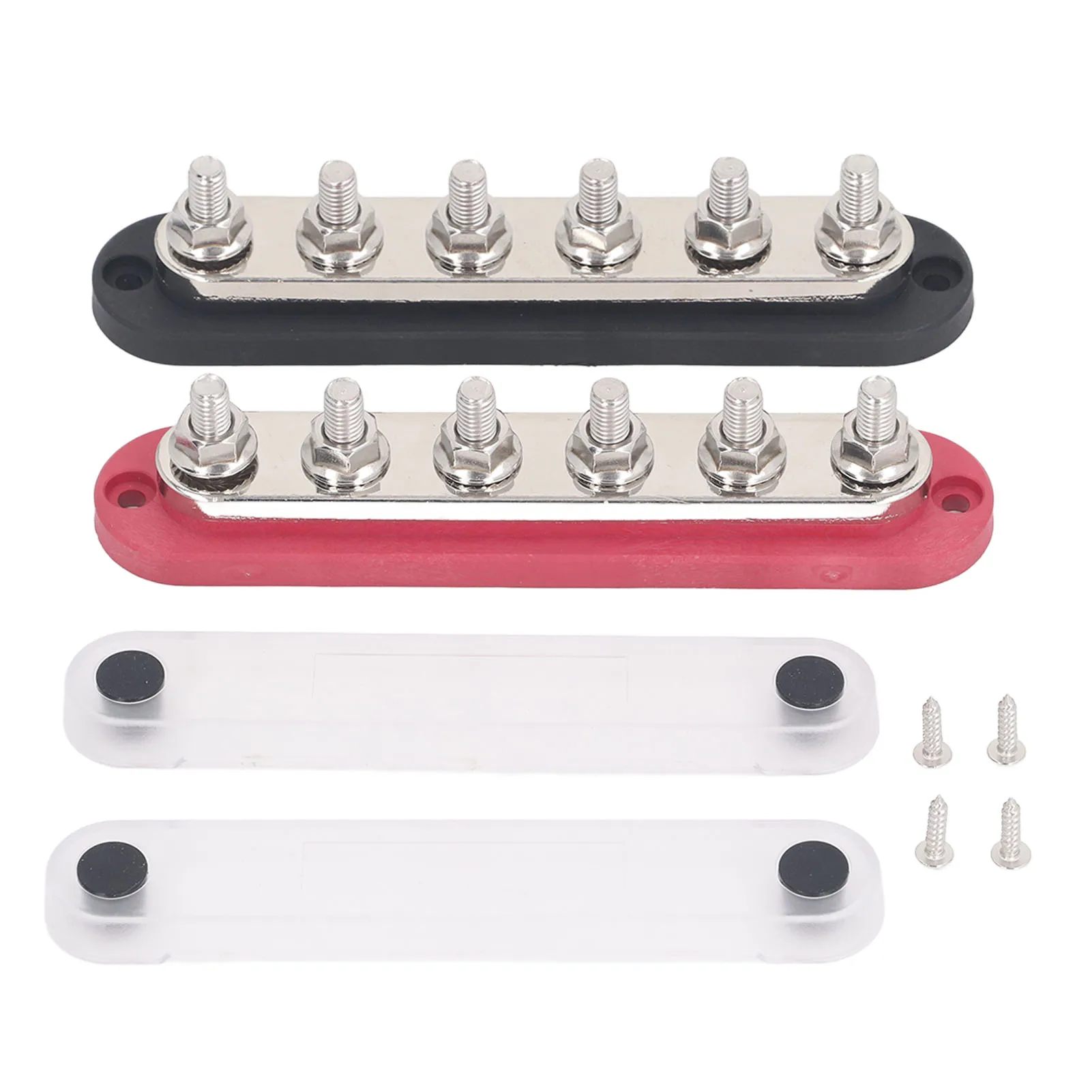 2 stuks M8 300A 12 tot 48V stroomverdeelblok messing roestvrijstalen busbar-aansluitblok voor auto, boot, marine