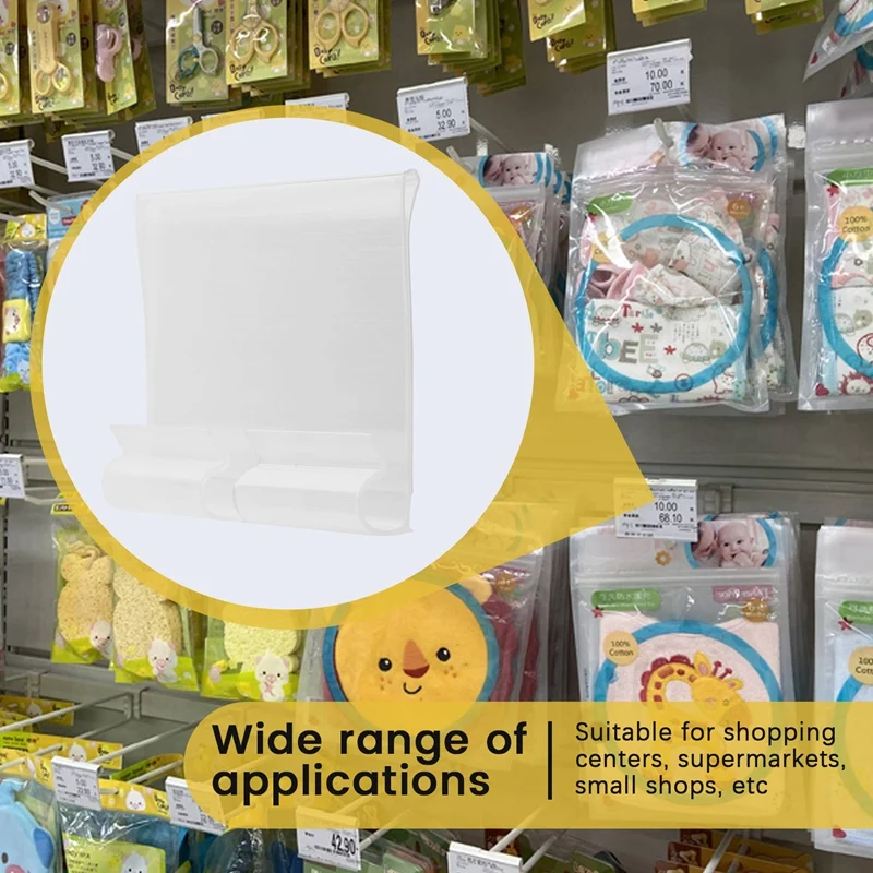 100Pcs Clear Plastic Label Holders for Wire Shelf Retail Price Label Holders Merchandise Sign Display Holder (6 x 4 cm)-A09G