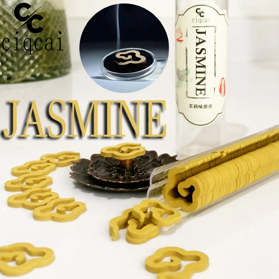 Jasmine-Flavored High-Quality Classic Small Coil Incense, Purely Handmade Spiral Incense, Does Not Contain Sticky Powder, Dissolves in Water, Has a Rich and Natural Fragrance, 42 Pieces/Bottle, Portable Packaging, Convenient to Carry, Suitable for Home and Outdoor Use