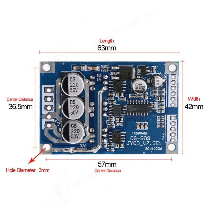 DC 12V 24V 36V Motor Driver Control Board 500W PWM Speed Regulator DC Motor Drive Module for Industrial Equipment