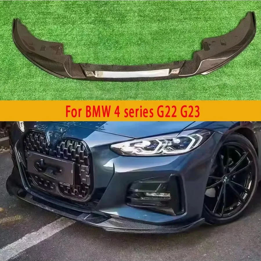 For BMW 4 series G22 G23 Carbon Fiber Car Front Bumper Diverter Spoiler Diffuser Front lip chin 3D Style Car Accessorie body kit