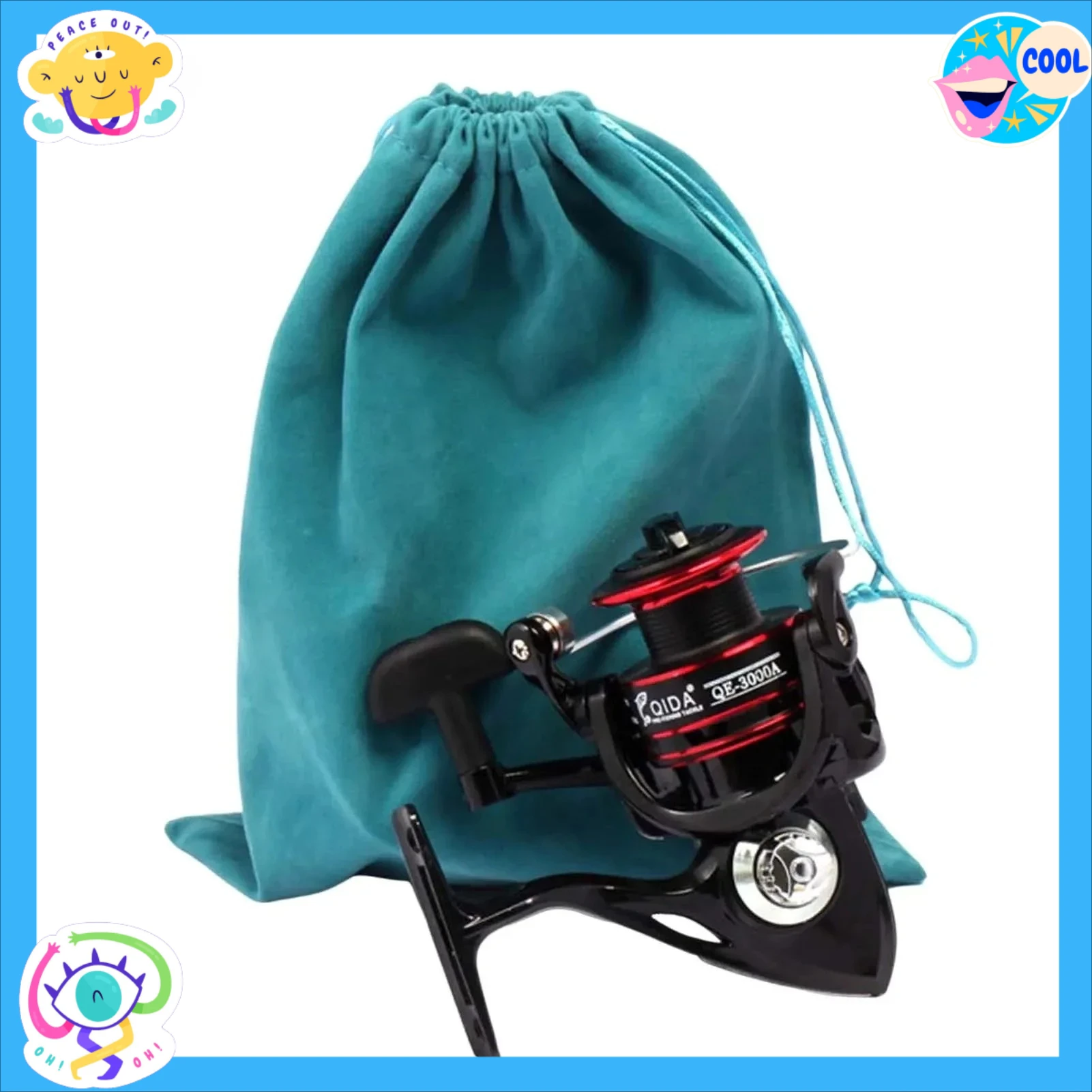 Torba na akcesoria wędkarskie, torba na kołowrotek, przenośna torba ochronna na kołowrotek ze sznurkiem