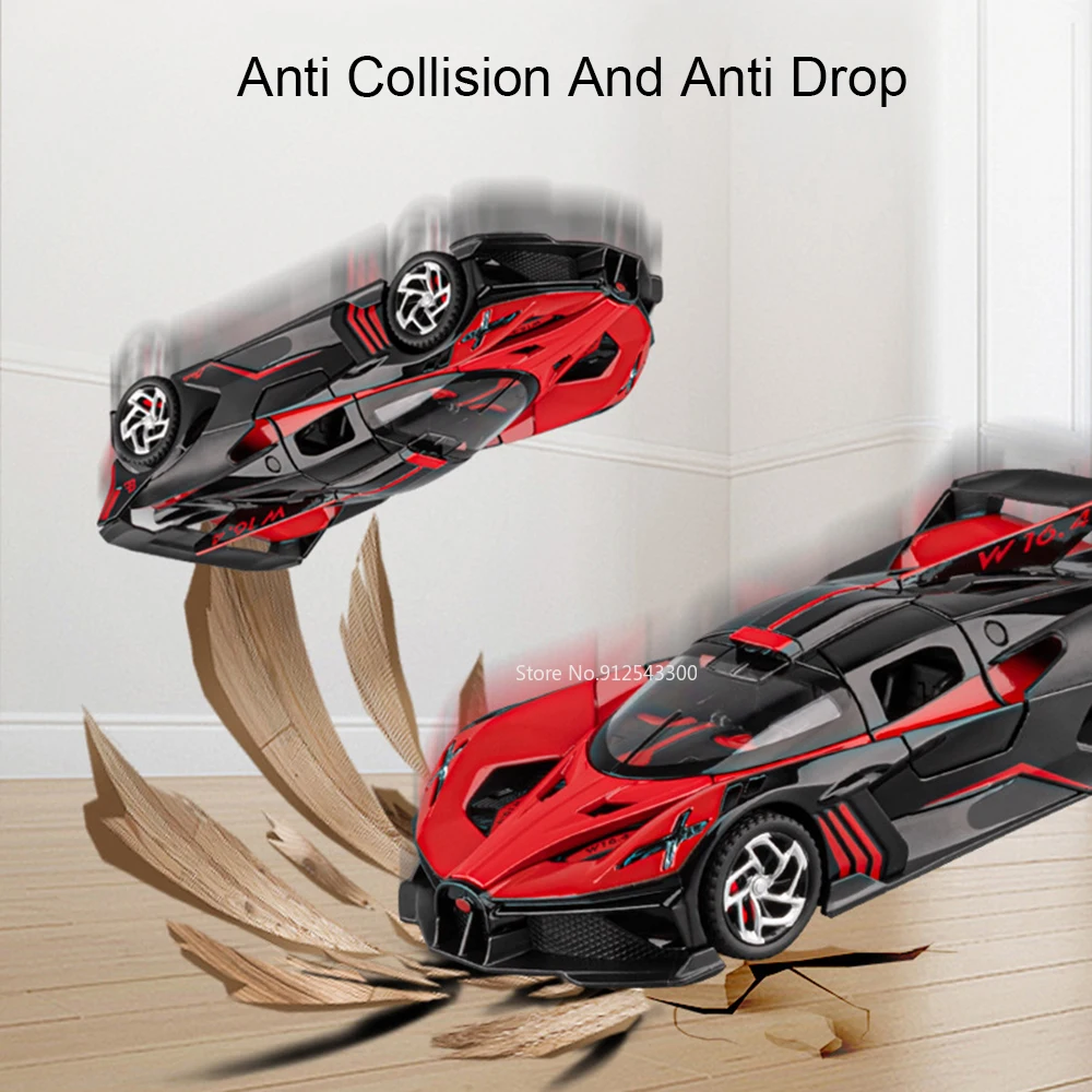 1:32 Bolide Divo Metal Diecast Car Model Toy Pull Back Music Light Miniature Vehicle Collection Gifts Decorative Toys Models