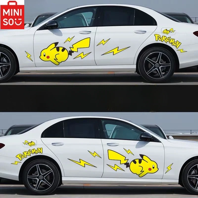 

MINISO Cartoon Car Modified Scratches on Both Sides of The Large Stickers Cool Door Hip-hop Decorative Stickers Waterproof