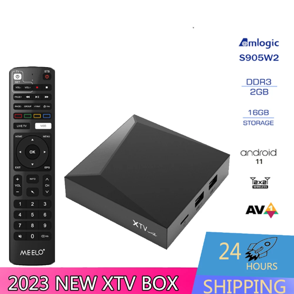 

XTV AIR Meelo+ Android 11.0 Smartest tv box HD2.1 BT Amlogic S905W2 HDR+ Ethernet 100M AV1 H.265 4K UHD Media Player