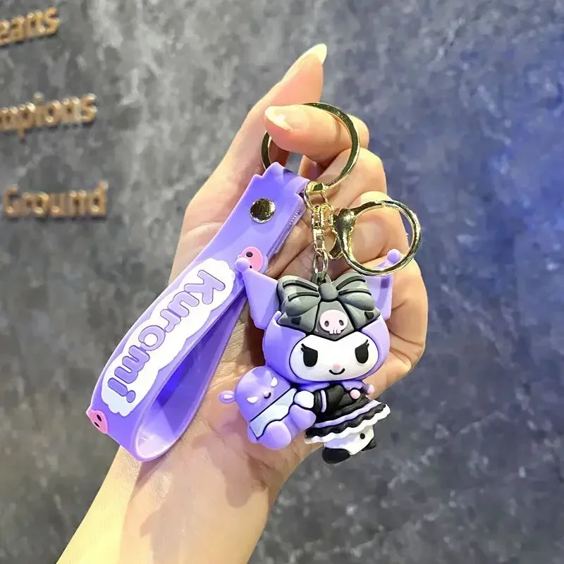 New Cute Sanrio Creative Kuromi Melody Cinnamoroll Hello Kitty Keychain Cartoon Key Ring Couple Bag Pendant Small Gift