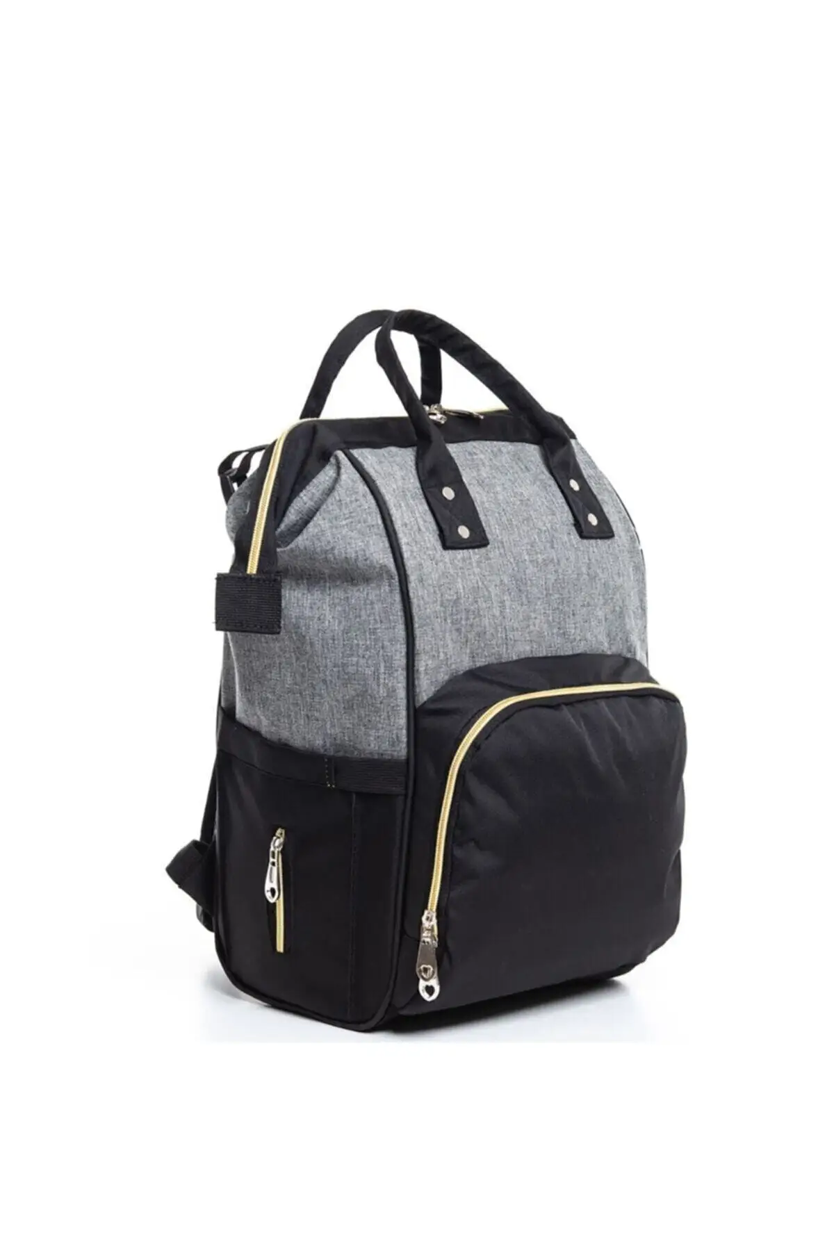 Baby Bag, Baby Mommy Backpack Black Gray Gold
