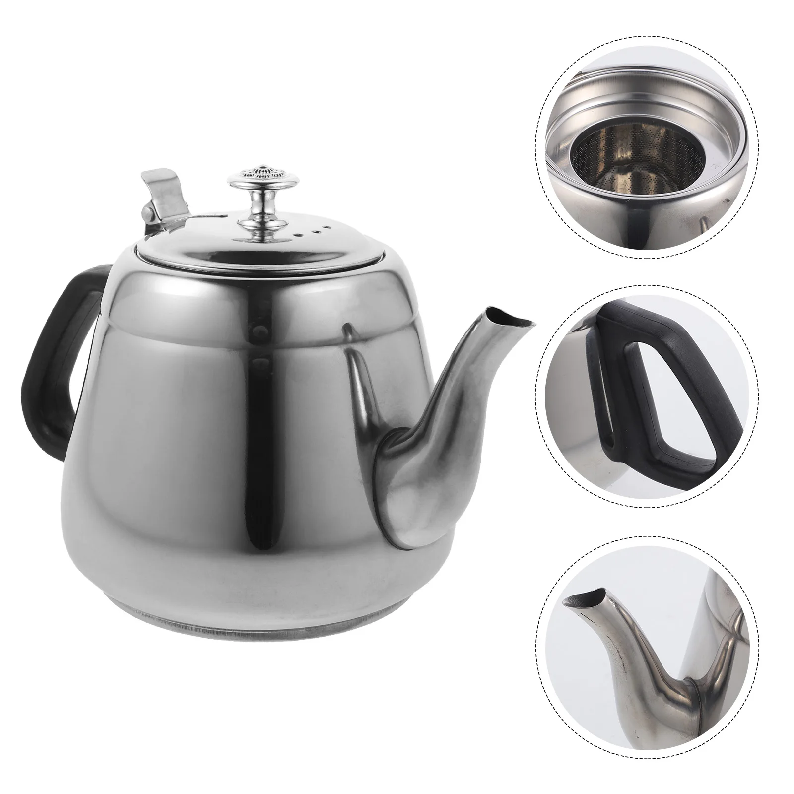 

Stainless Steel Water Kettle Large Capacity Thickened Home Pot With Strainer Induction Cooker Compatible Stovetop