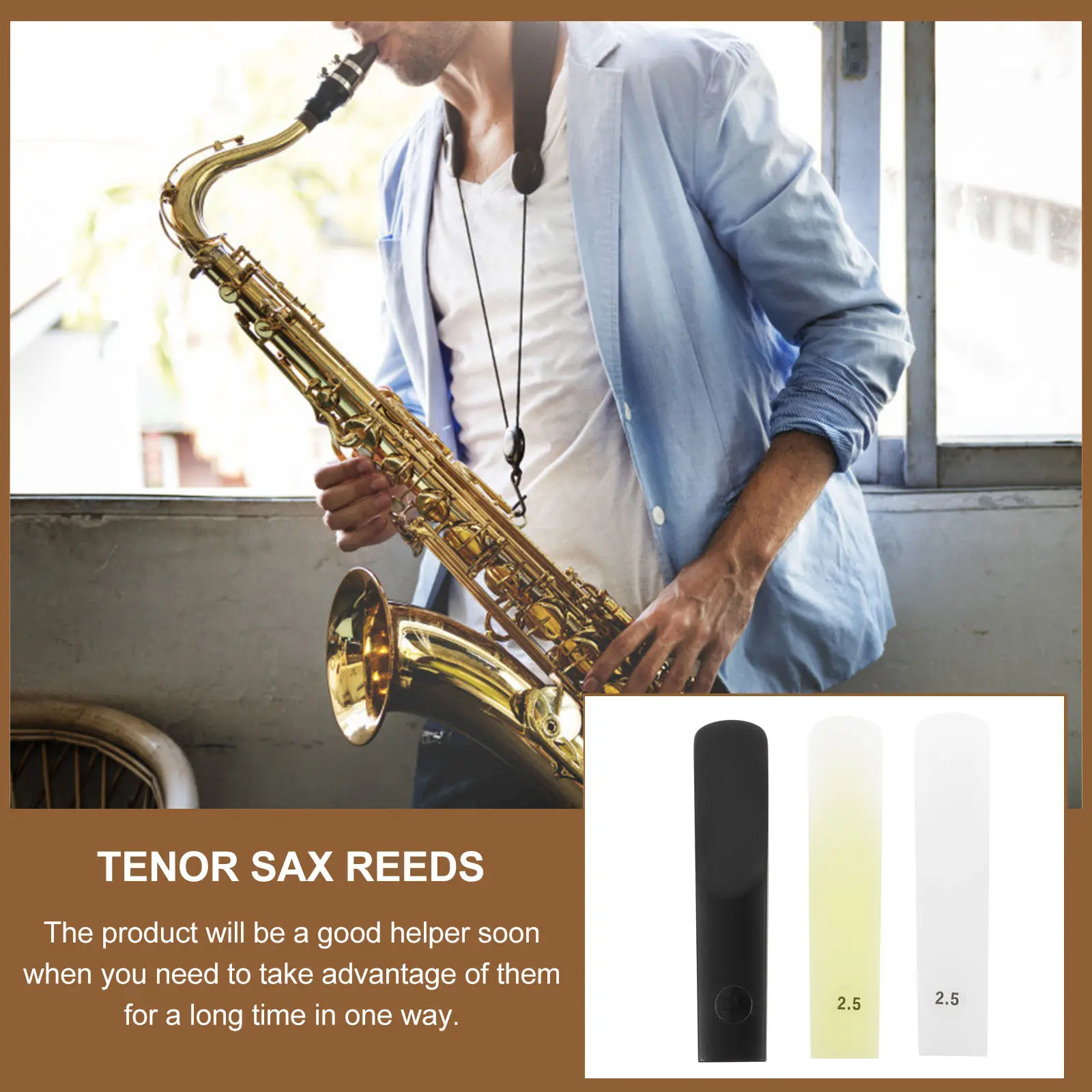 3Pcs Professional Resin Saxophone Reeds for Tenor Alto Sax High-Quality Vibrating Woodwind Instrument Parts Long-Lasting Sound