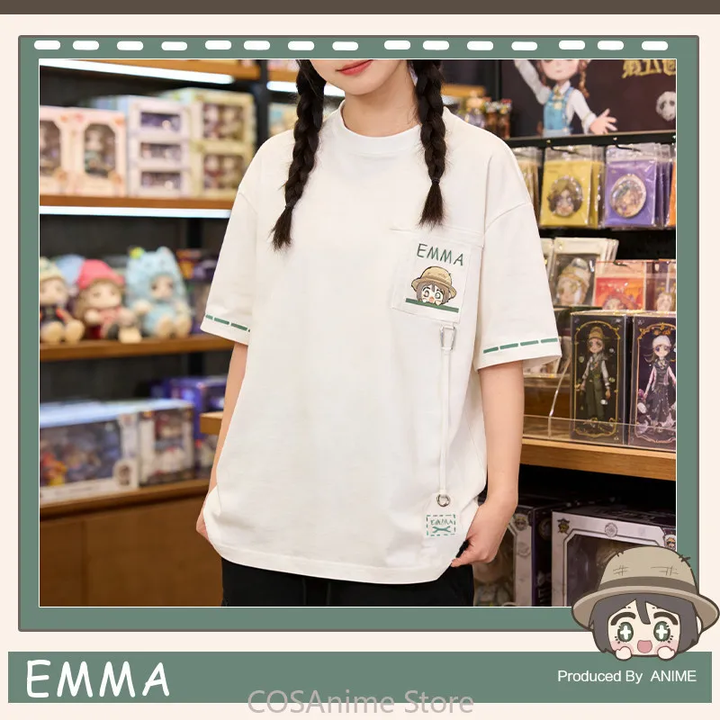 Camiseta de verano Identity Ⅴ Emma Woods Gardener Naib Subedar, disfraz de juego de anime, camiseta informal de manga corta, camisetas de Cosplay para estudiantes