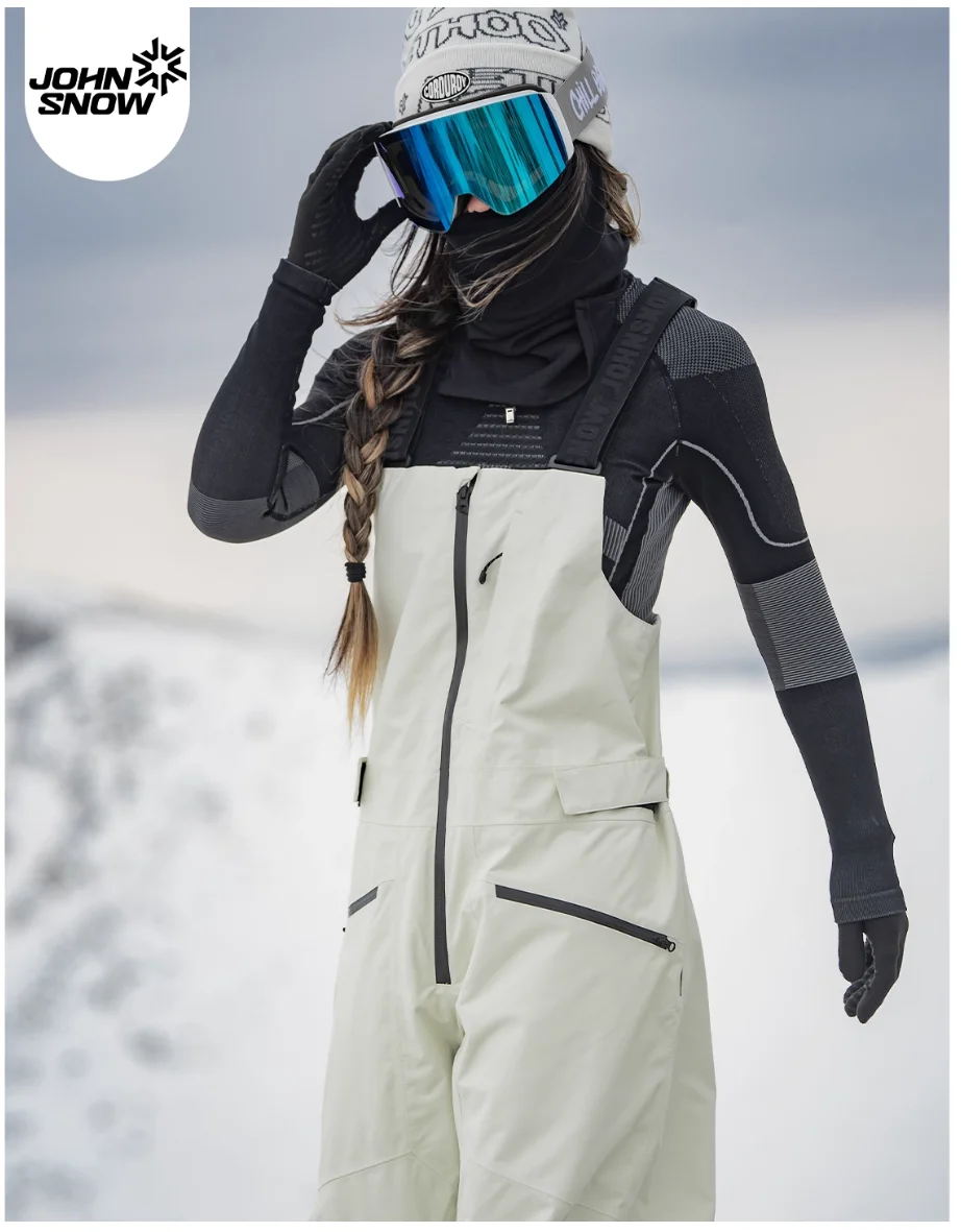 กางเกงบิบสกีสำหรับผู้หญิง John - Ski Pants Waterproof Insulated Winter บทวิจารณ์และราคา