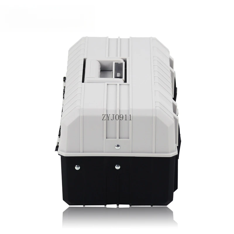 Three-layer plastic toolbox, large household storage box, portable car toolbox.