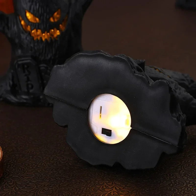 Lampu pohon hantu LED dekorasi pesta Halloween lampu atmosfer mengerikan bercahaya lampu Lilin tanpa api properti pencahayaan Festival