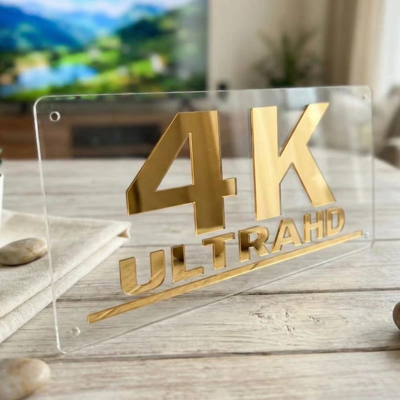 Dolby Atmos Theatre Sign with Clear & Black Plexiglass, Premium 3D Design, Perfect Home Theater & Movie Room Wall Decor
