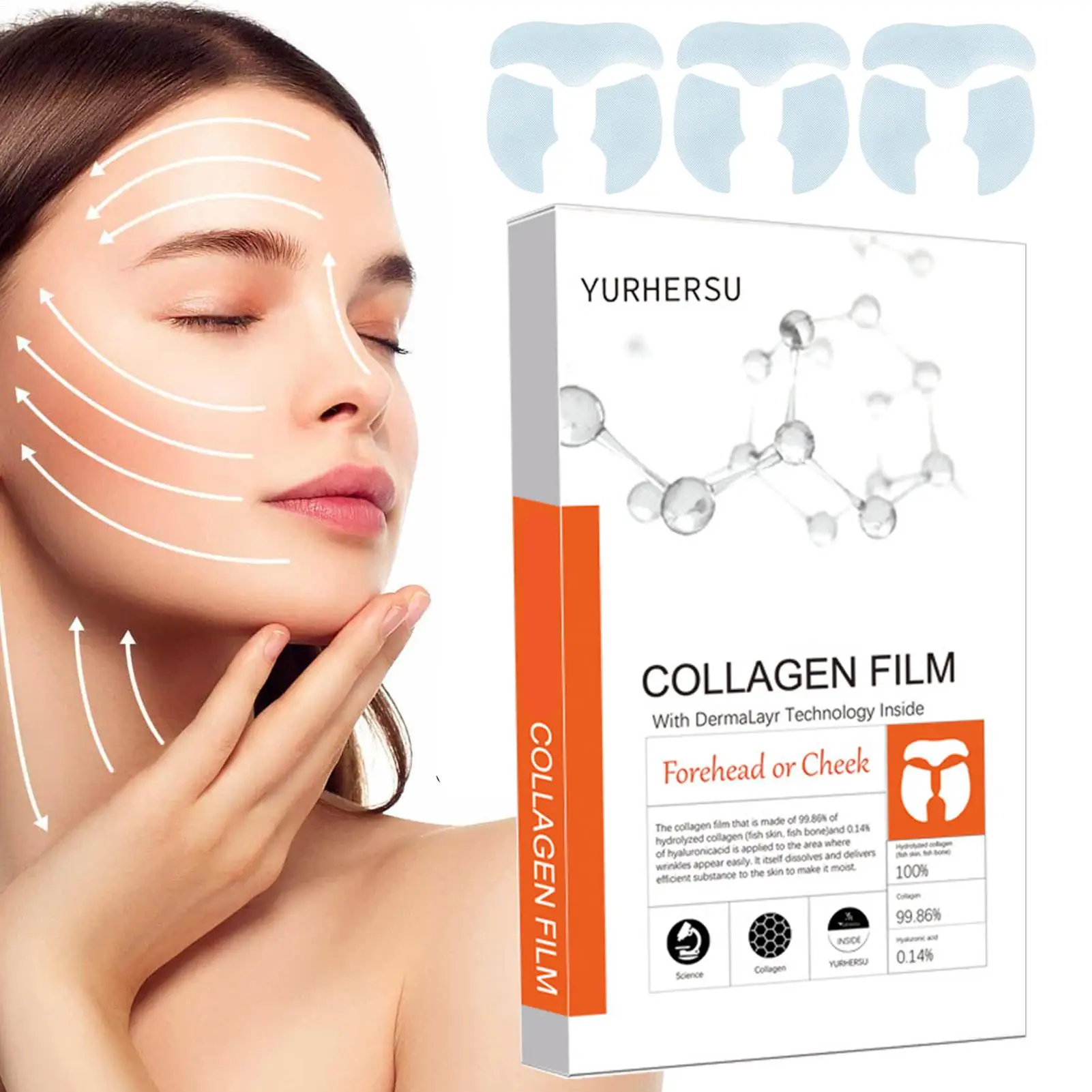 

Collagen Film Paper Soluble Facial Mask Soluble Face Serum Mask Hydrolyzed Anti Aging Face Neck Mask Patches Skin Care 3 pairs