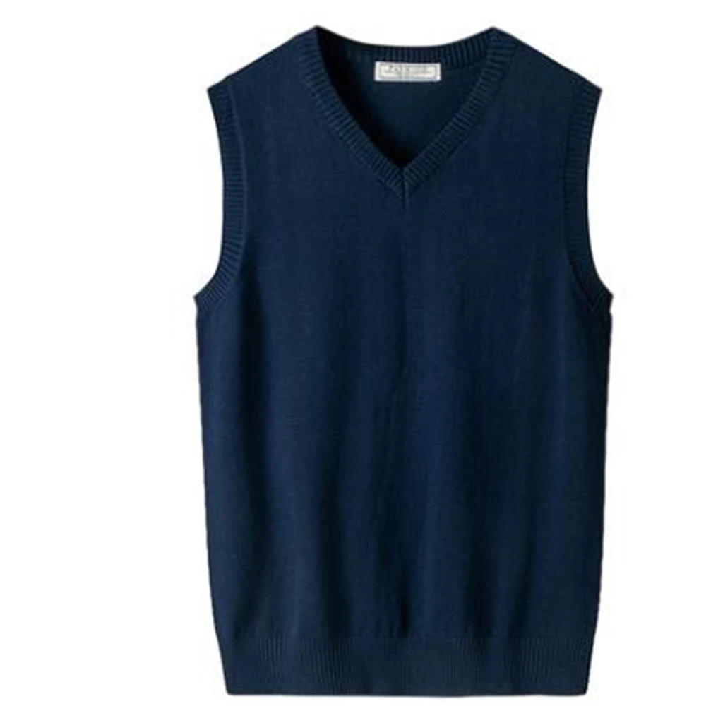 Mens Spring Hot Sale Sleeveless Sweaters Vests Autumn Hot Sale 100% Cotton Coat Male Waistcoat Knitted Stretch Jumpers Pullover