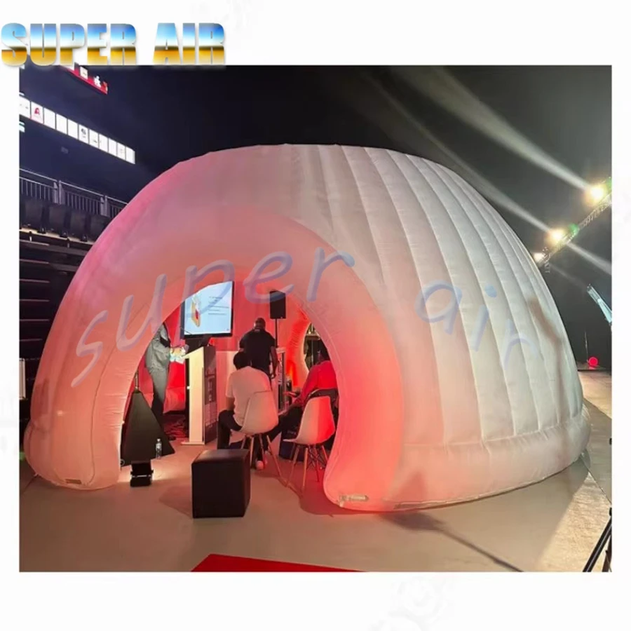 خيمة قبة قابلة للنفخ بإضاءة ملونة خارجية بدون سقف كابينة تصوير قابلة للنفخ للبيع #4